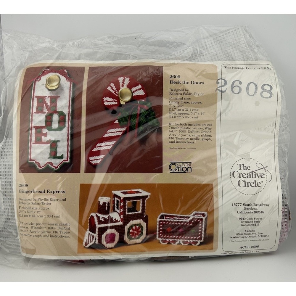 The Creative Circle #2608 - Gingerbread Express - Embroidery Kit - Vintage 1985